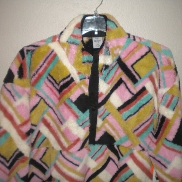 Hurley Women's Plus Size XXL Pink Pattern Soft Fleece Pullover Sweatshirt NWT - Picture 4 of 6